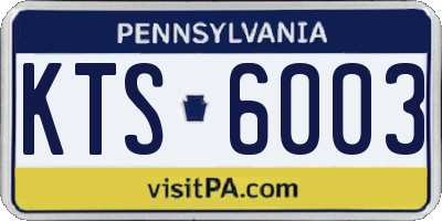 PA license plate KTS6003