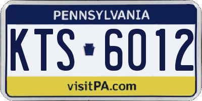 PA license plate KTS6012
