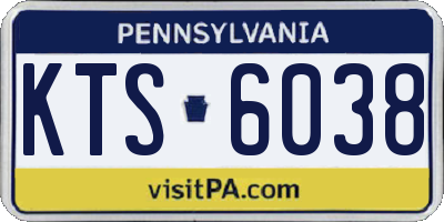 PA license plate KTS6038