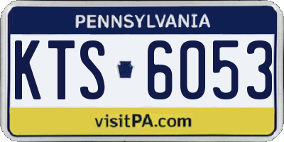 PA license plate KTS6053