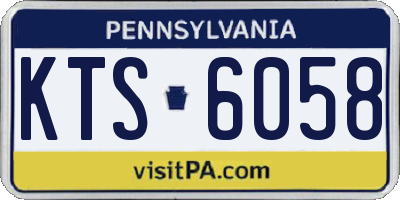 PA license plate KTS6058