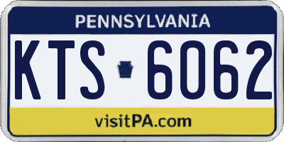 PA license plate KTS6062