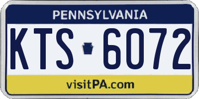 PA license plate KTS6072