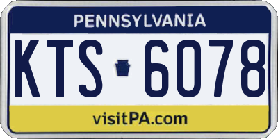 PA license plate KTS6078