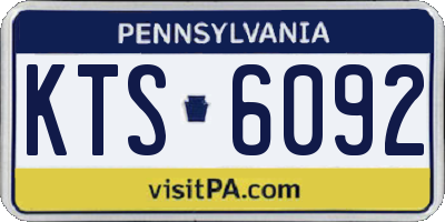 PA license plate KTS6092