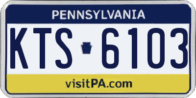 PA license plate KTS6103