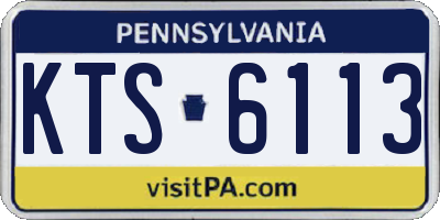 PA license plate KTS6113