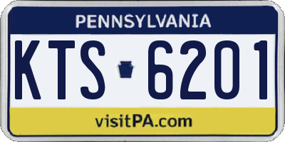 PA license plate KTS6201