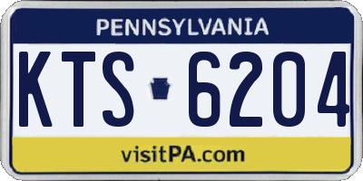 PA license plate KTS6204