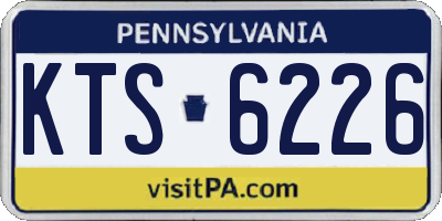 PA license plate KTS6226