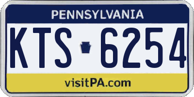 PA license plate KTS6254
