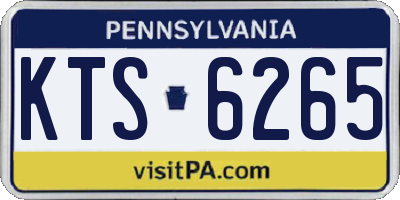 PA license plate KTS6265