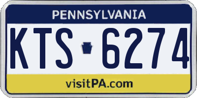 PA license plate KTS6274