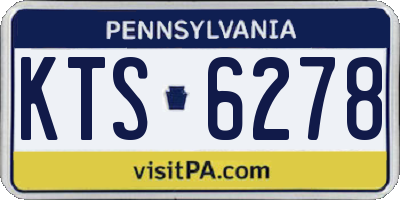 PA license plate KTS6278