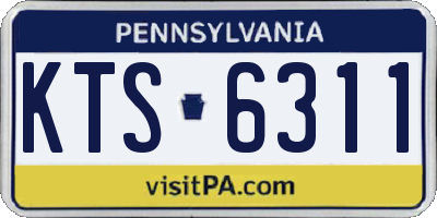 PA license plate KTS6311