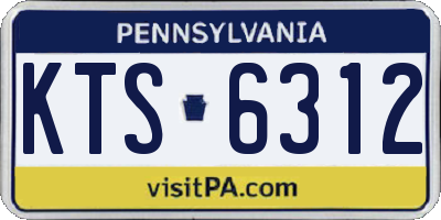 PA license plate KTS6312