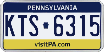 PA license plate KTS6315