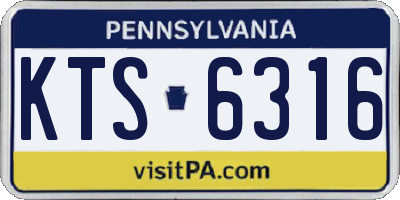 PA license plate KTS6316