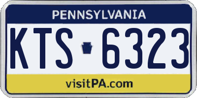 PA license plate KTS6323