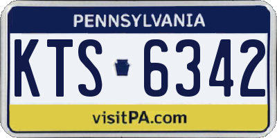 PA license plate KTS6342