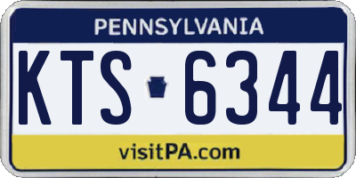 PA license plate KTS6344