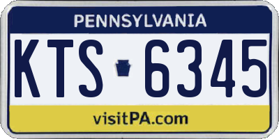 PA license plate KTS6345