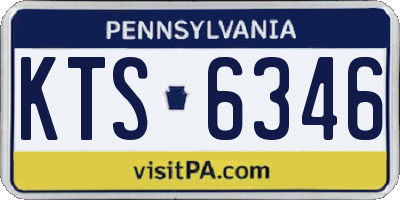 PA license plate KTS6346