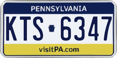 PA license plate KTS6347