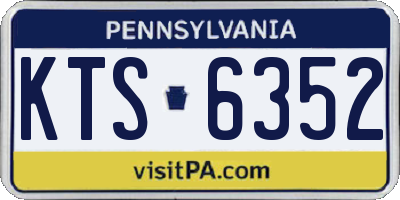 PA license plate KTS6352