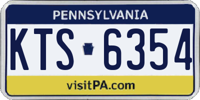 PA license plate KTS6354