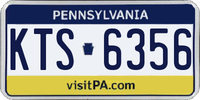 PA license plate KTS6356