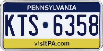 PA license plate KTS6358