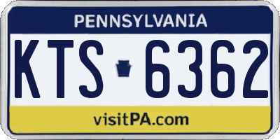 PA license plate KTS6362