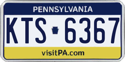 PA license plate KTS6367