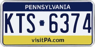 PA license plate KTS6374