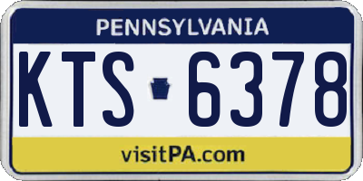 PA license plate KTS6378