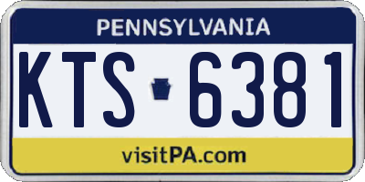 PA license plate KTS6381