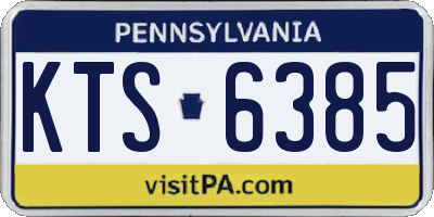 PA license plate KTS6385