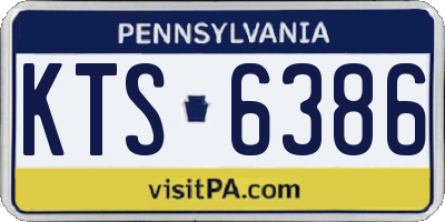 PA license plate KTS6386