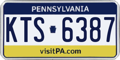 PA license plate KTS6387