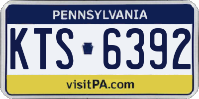 PA license plate KTS6392