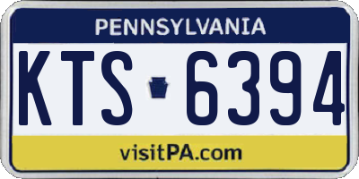 PA license plate KTS6394