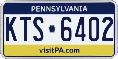 PA license plate KTS6402