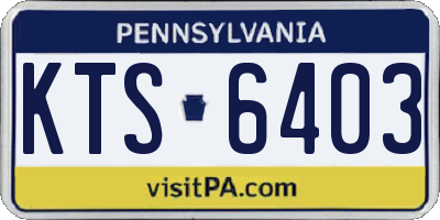 PA license plate KTS6403