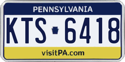 PA license plate KTS6418