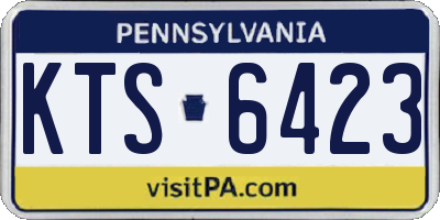 PA license plate KTS6423