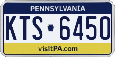 PA license plate KTS6450