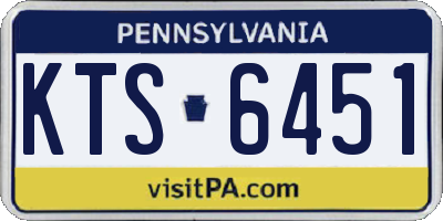 PA license plate KTS6451