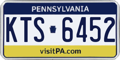 PA license plate KTS6452