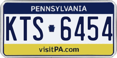 PA license plate KTS6454